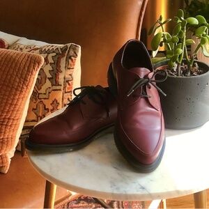 Dr Martens Oxblood Cherry Red Creepers Pointy Toe Oxfords Brogues Shoes size 8